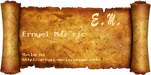 Ernyei Móric névjegykártya